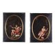 Paire de peintures anciennes sur ardoise, sujet religieux, XVIIe siècle