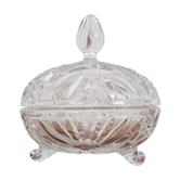 Pot en verre taillé de Bohême années 1960