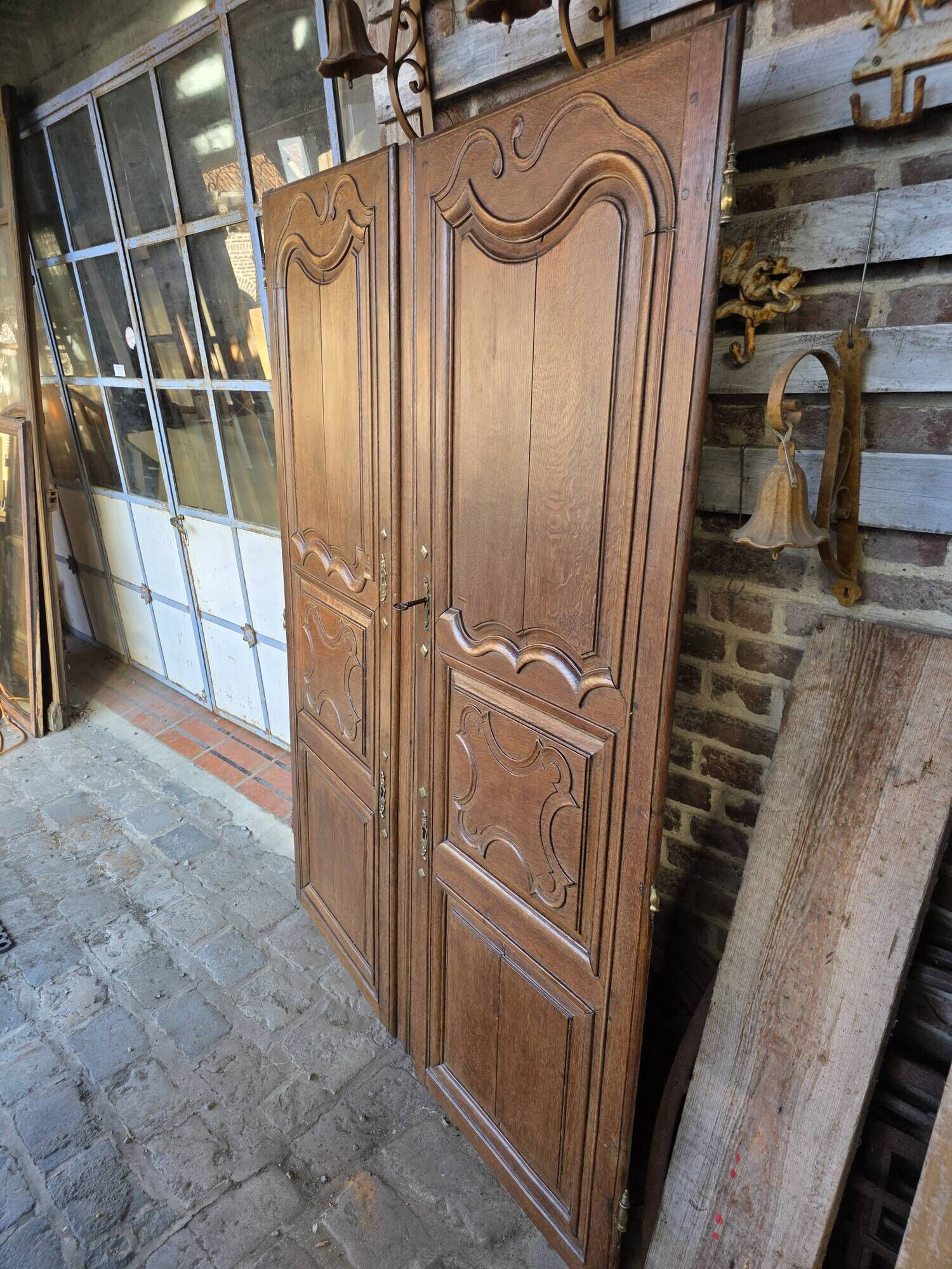 Pair of 19th-century oak cupboard doors