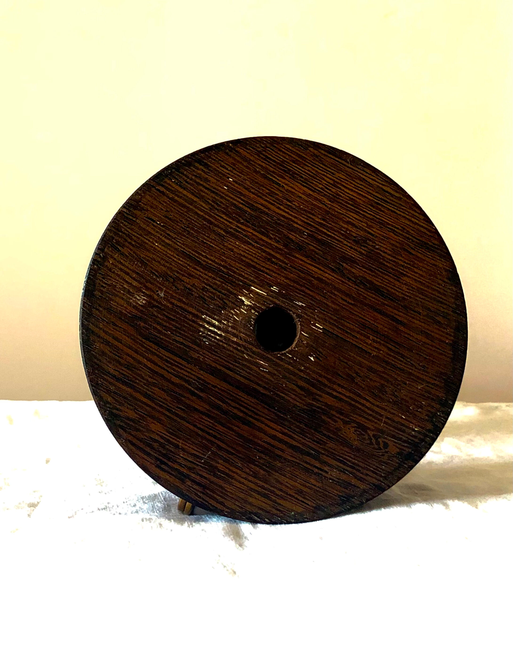 Ebony lamp foot and antique white porcelain