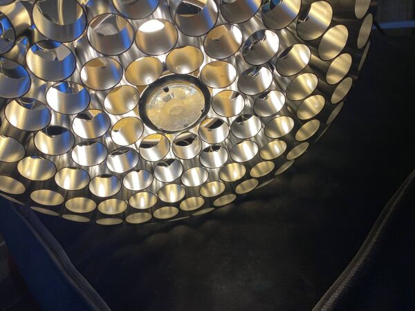 Suspension lustre aluminium style Foscarini vintage space age vintage 1980