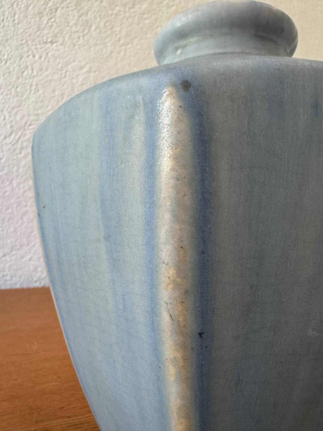 Sky blue ceramic Art Deco vase