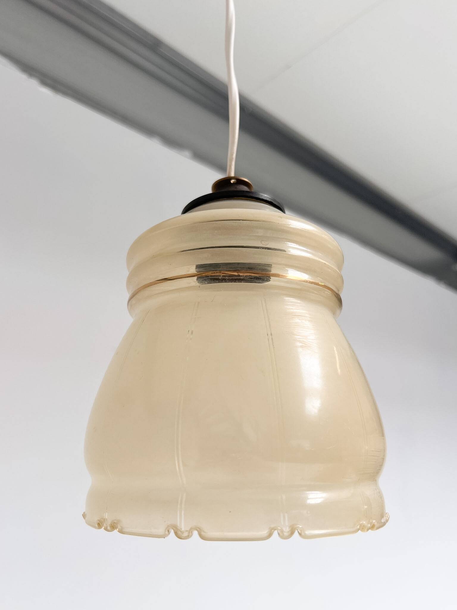 Lampe de plafond vintage nacrée, années 1960