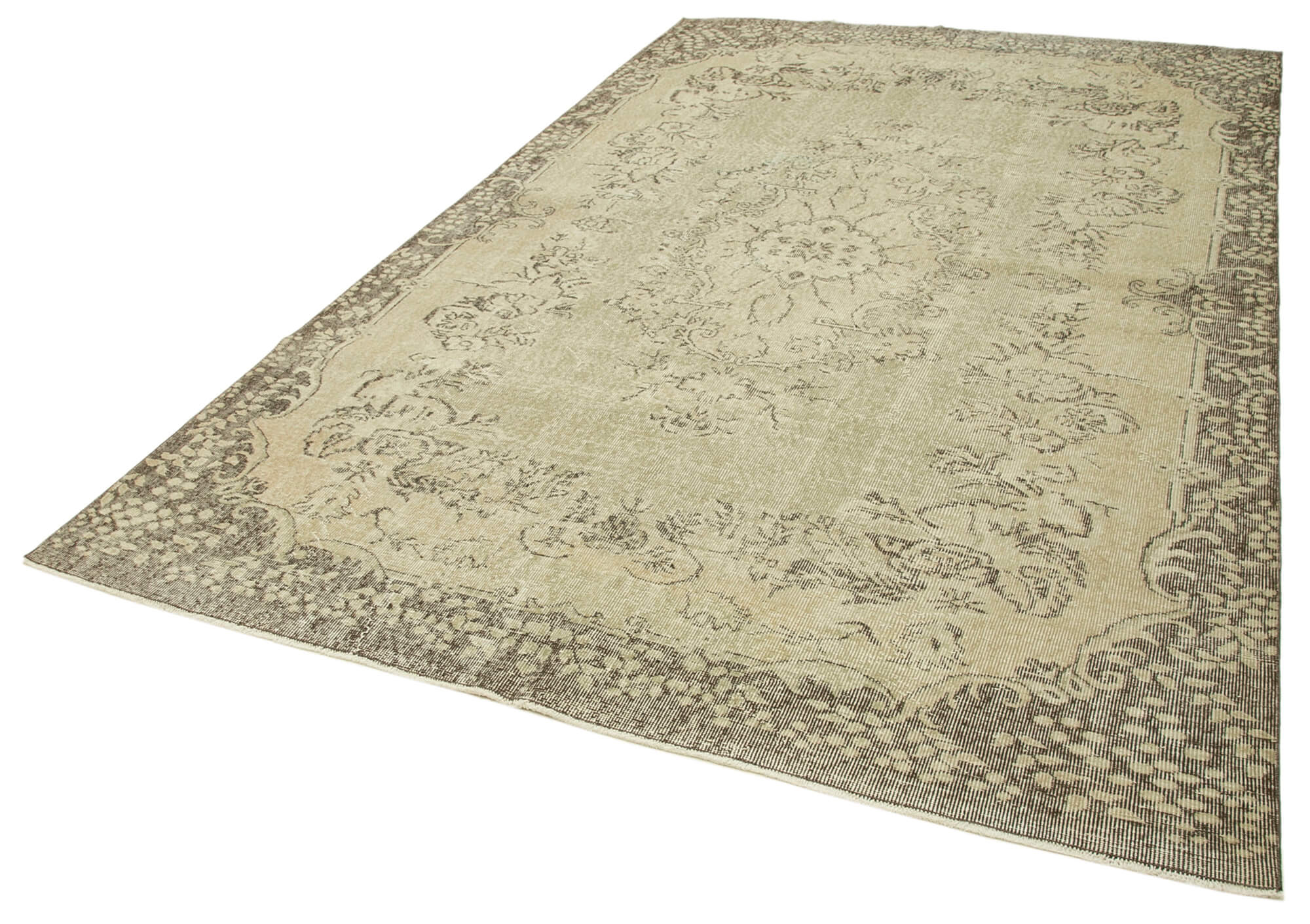 Handmade oriental beige rug 200 cm x 310 cm