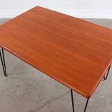Table de salle à manger en teck vintage Mid Century Design 60's 70's hairpins
