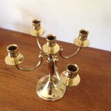 Antique bronze candlestick gilt brass 5 candles