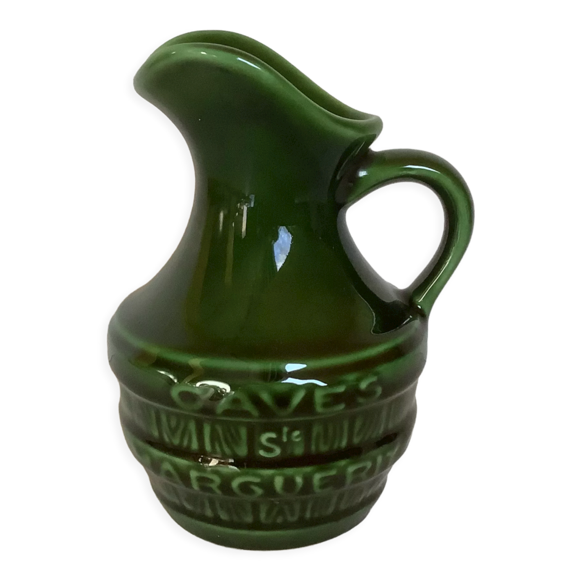 Green pitcher from the Sainte Marguerites desvres cellars