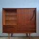 Vintage Scandinavian teak sideboard, buffet furniture.