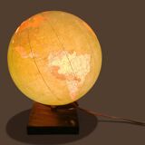 Vintage illuminated glass globe world map - 1940s