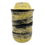 Handmade cracked ceramic vase • 1980s • signed