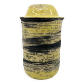 Vase artisanal en céramique craquelé  • années 80 • signé