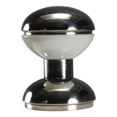 Vintage Reggiani table lamp in glass and chrome metal, 1970s design.