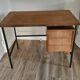 Old wood and metal desk 3 drawers 50s
