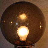 Pair of golden smoked glass lamps