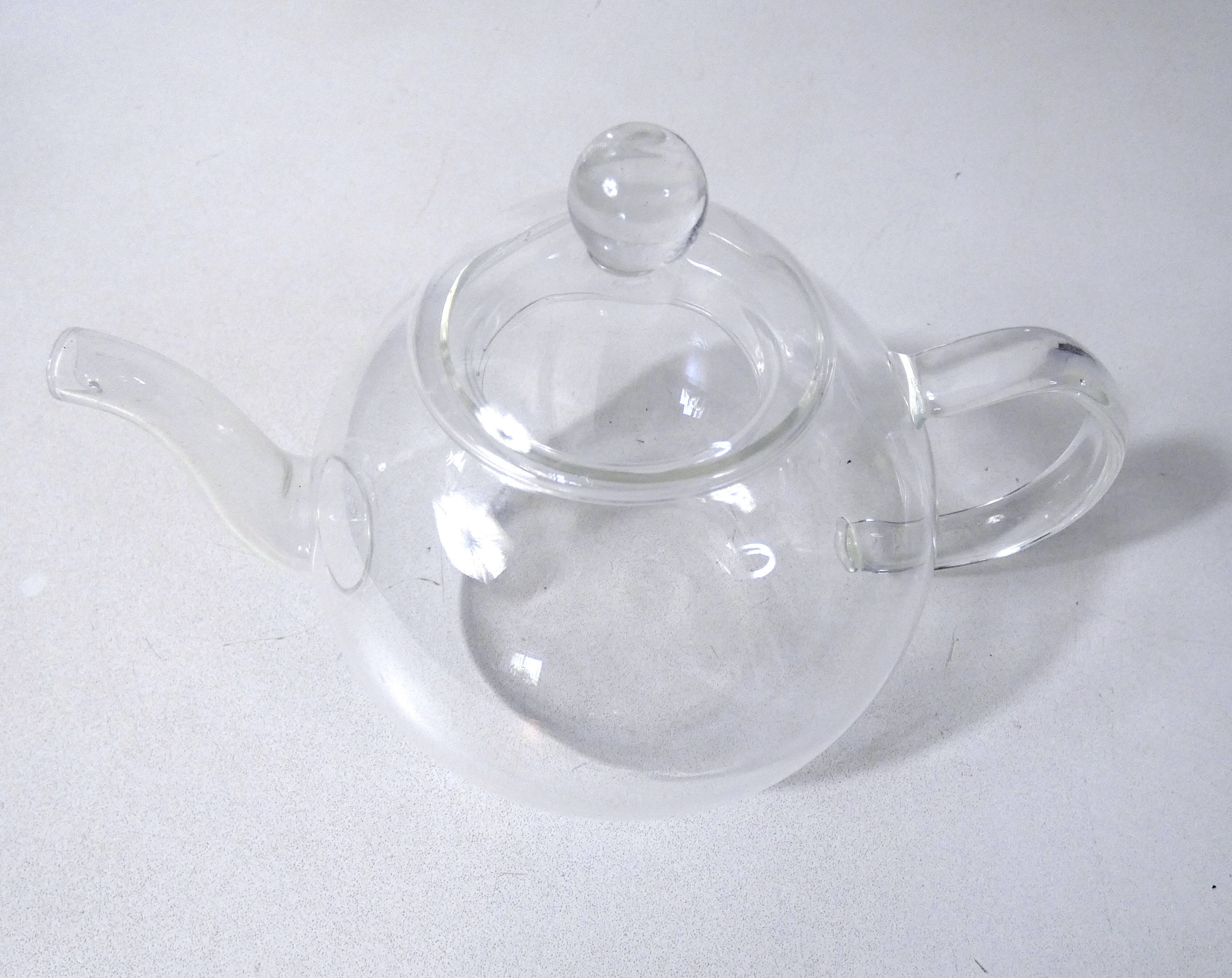 Minimalist design glass teapot