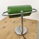 Vintage Green Enamel Banker Lamp, 1950s