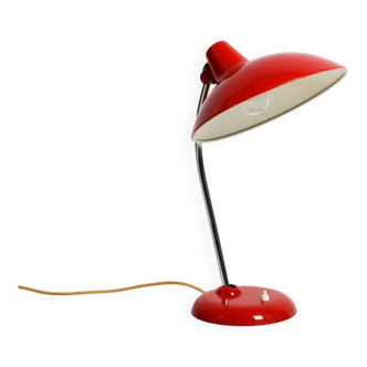 Original red Kaiser Idell metal table lamp model 6786 from the 1960s