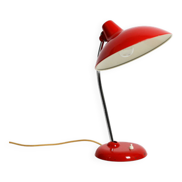Original red Kaiser Idell metal table lamp model 6786 from the 1960s