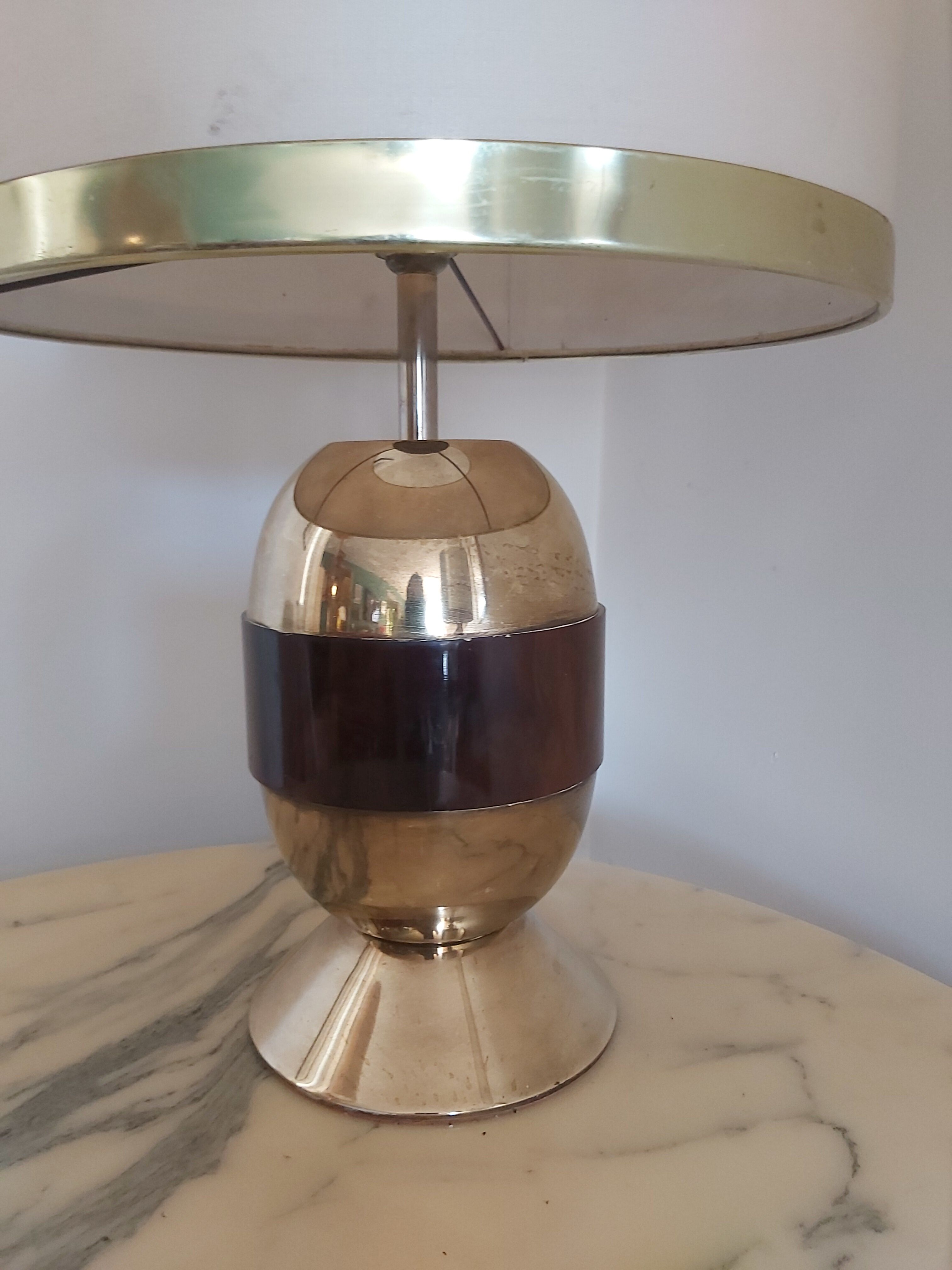 Brass and amber lamp 70s