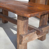 Table de ferme ancienne en bois, art populaire, déco intérieur