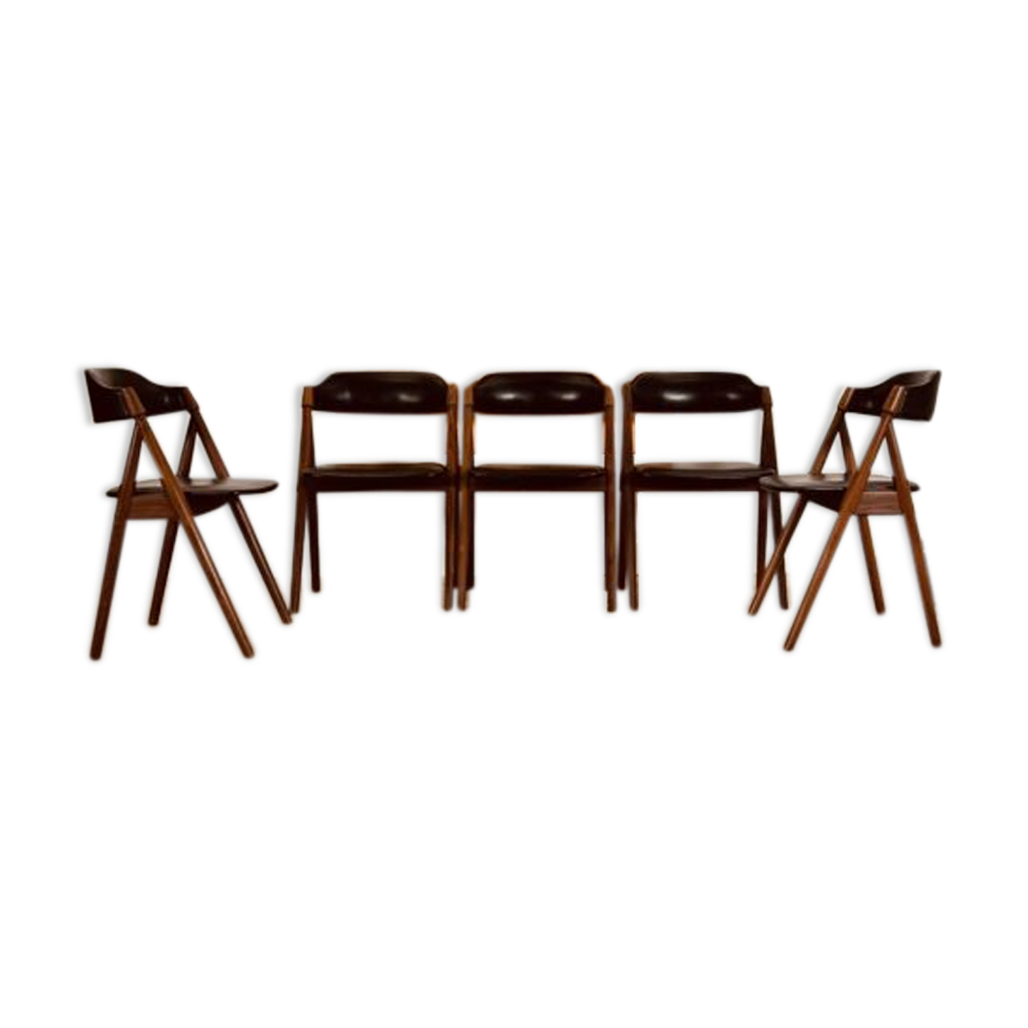 Set of 6 Danish chairs by Frode Holm (afrormosia wood)
