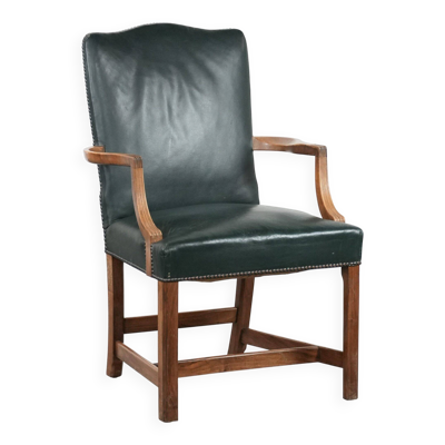 Chaise/bureau Gainsborough en cuir de vachette ancien et en bois