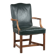 Old English cowhide and wooden Gainsborough side/desk chair