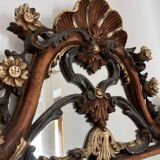 Mirror with Colourful Carved Floral Decor , Italy, 20th Century