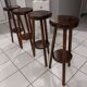 Suite of 4 vintage brutalist bar stools 1960s