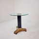 Table d'appoint en verre, laiton et bois postmoderne, Allemagne, années 1980.
