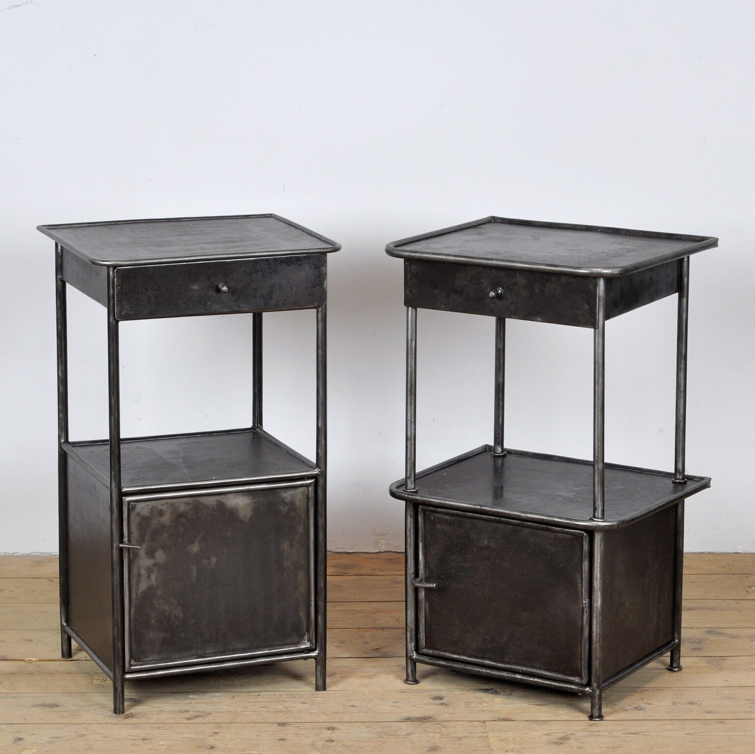 Set iron nightstand, 1920's