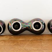 Lot of iridescent earthenware salerons