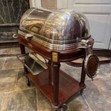 Silver-plated metal cutting trolley in the Louis XVI style