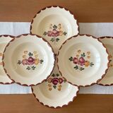 6 old Longchamp earthenware soup plates