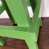 Wooden slatted stool
