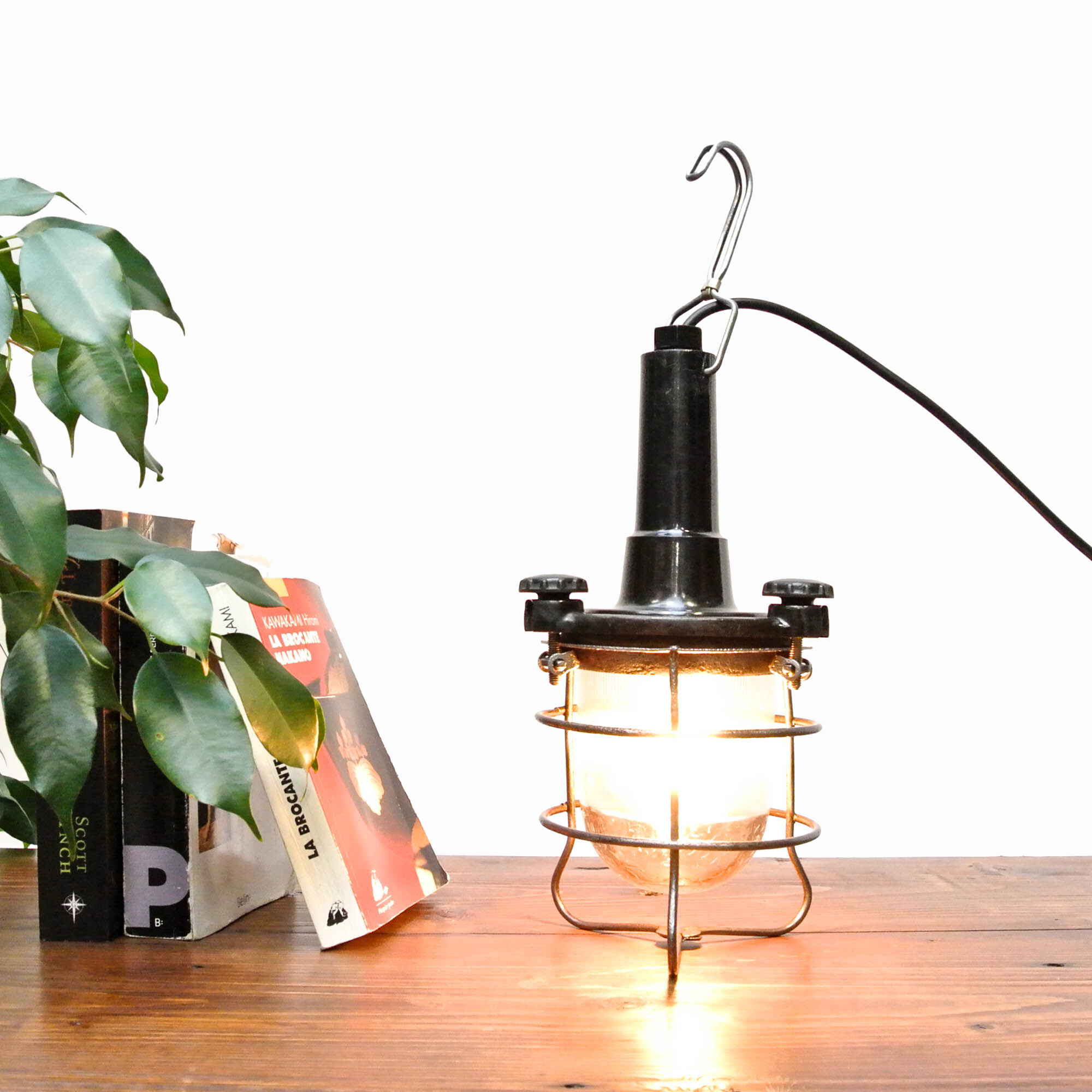 Black bakelite hand lamp