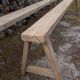 Paire de bancs de ferme en chêne 228 cm