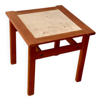 Table basse appoint scandinave travertin
