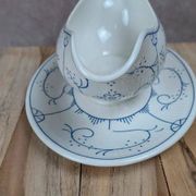 Saucière ancienne Boch décor bleu – charme campagne chic
