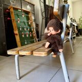 Old nursery school bench with backrest