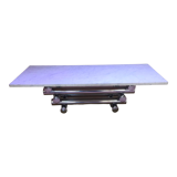 Coffee table with steel tube structure and marble top