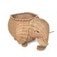 Rattan basket cache pot elephant 60s