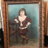 Pastel portrait of an early 20th century child