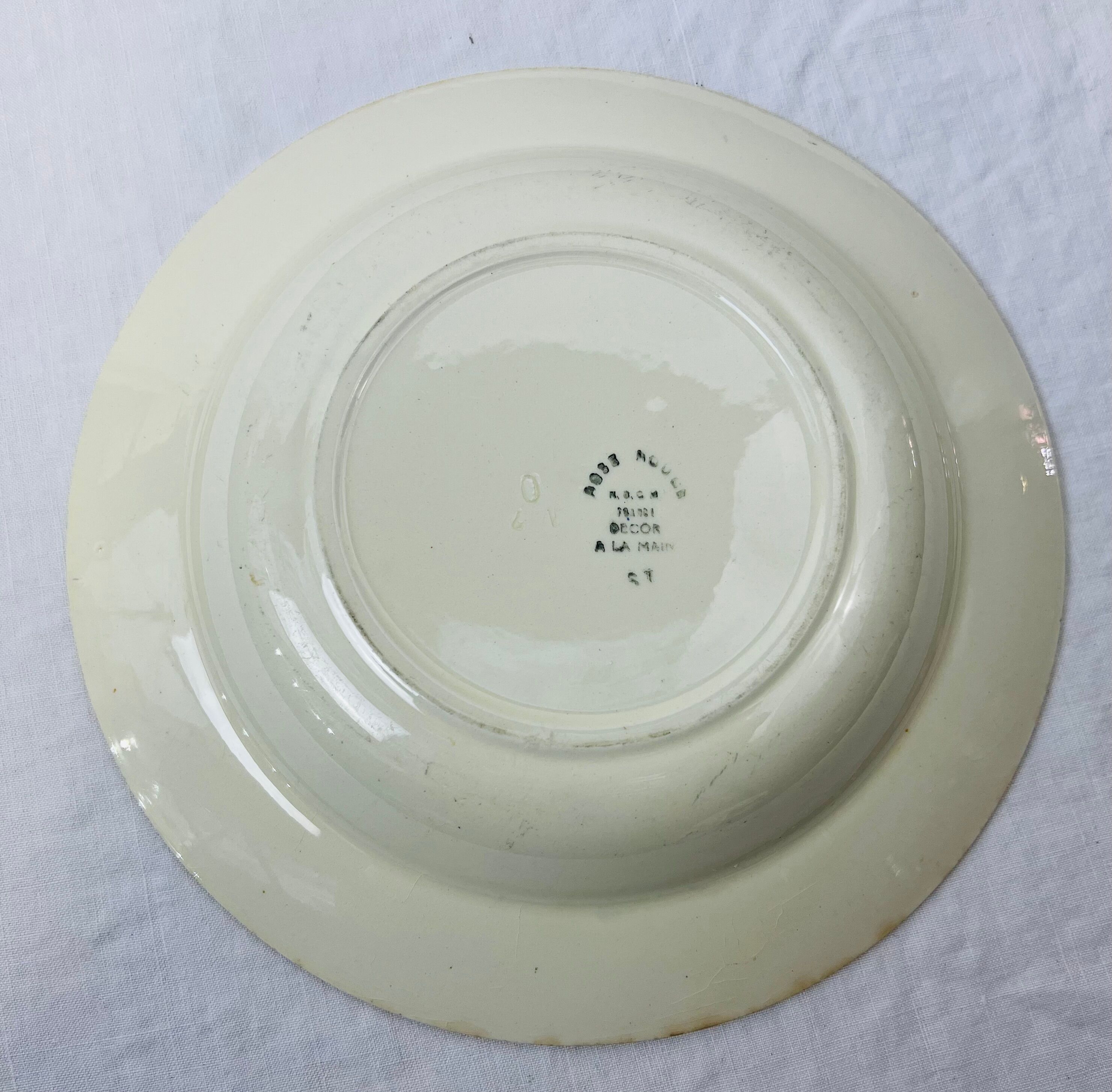 Vintage hollow round dish décor flowers HBCM pink red