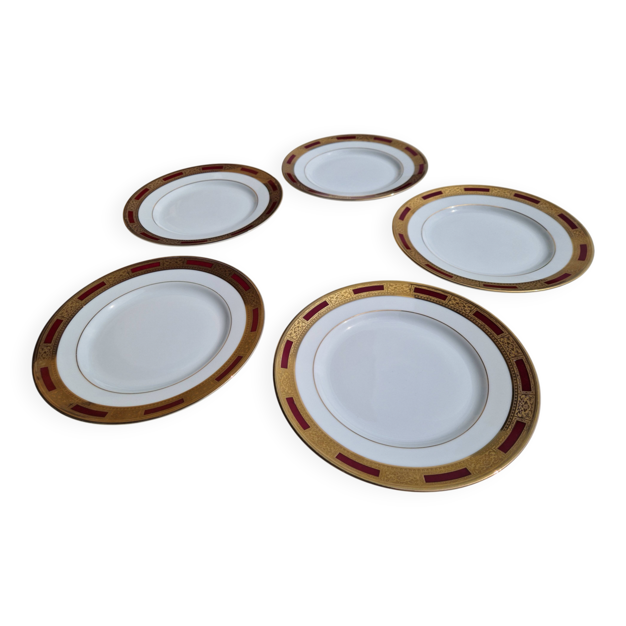 Dessert plates, fine porcelain, Arc de Triomphe, The Imperial Table