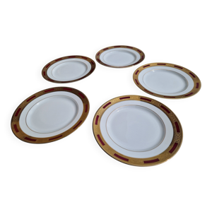 assiettes à dessert, - porcelaine