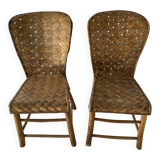 Paire de chaises en rotin