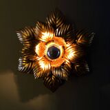 Masca floral applique, metal with gold leaf, 1970