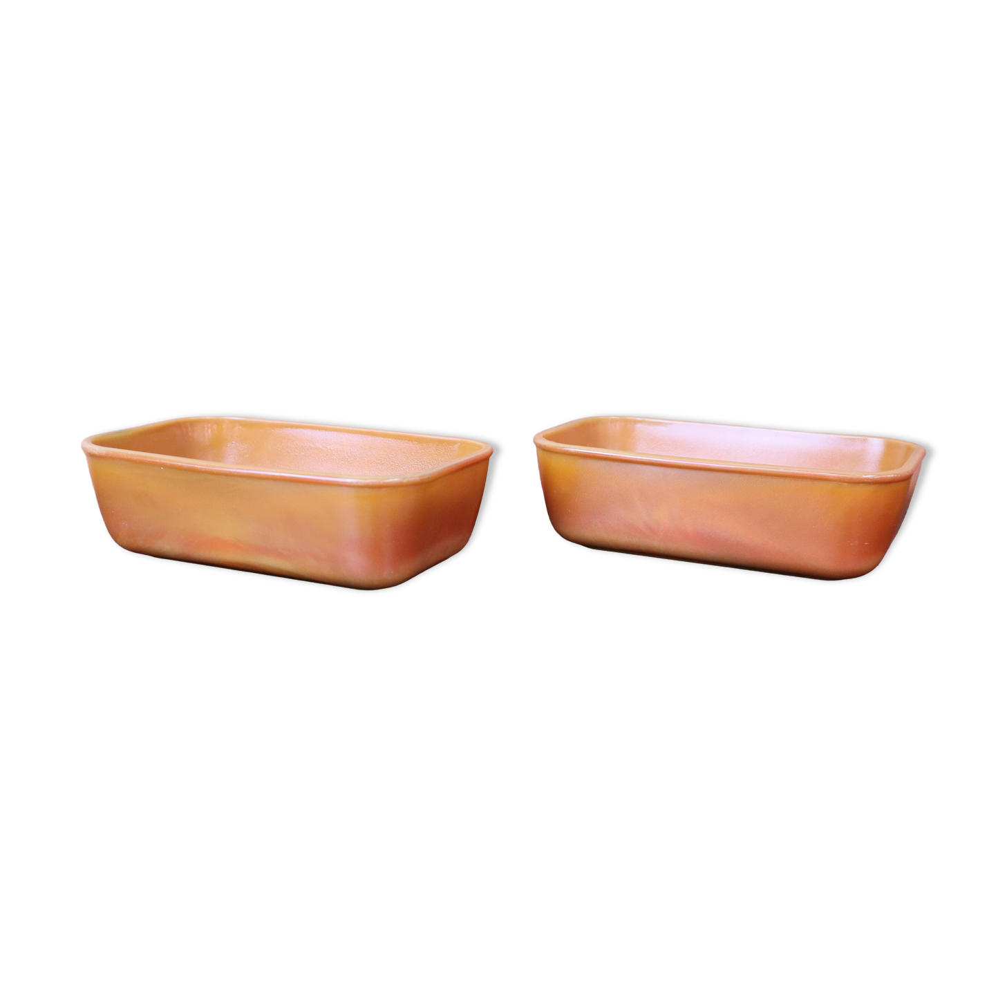 Tempered glass butter dishes Arcopal volcanic 70's
