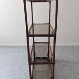 Bamboo and smoked glass shelf from the 60s and 70s